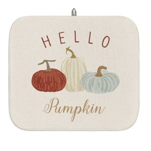 Hello Pumpkin Dish Drying Mat